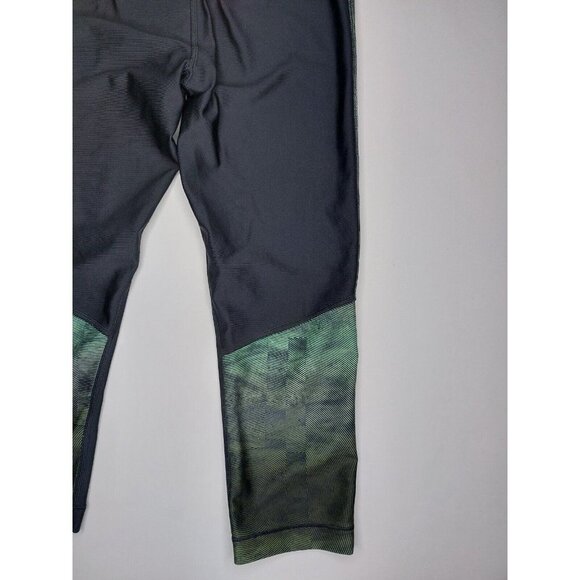 Under Armour Womens Small Heat Gear Black Compression Capri Leggings Black Green - Picture 10 of 11